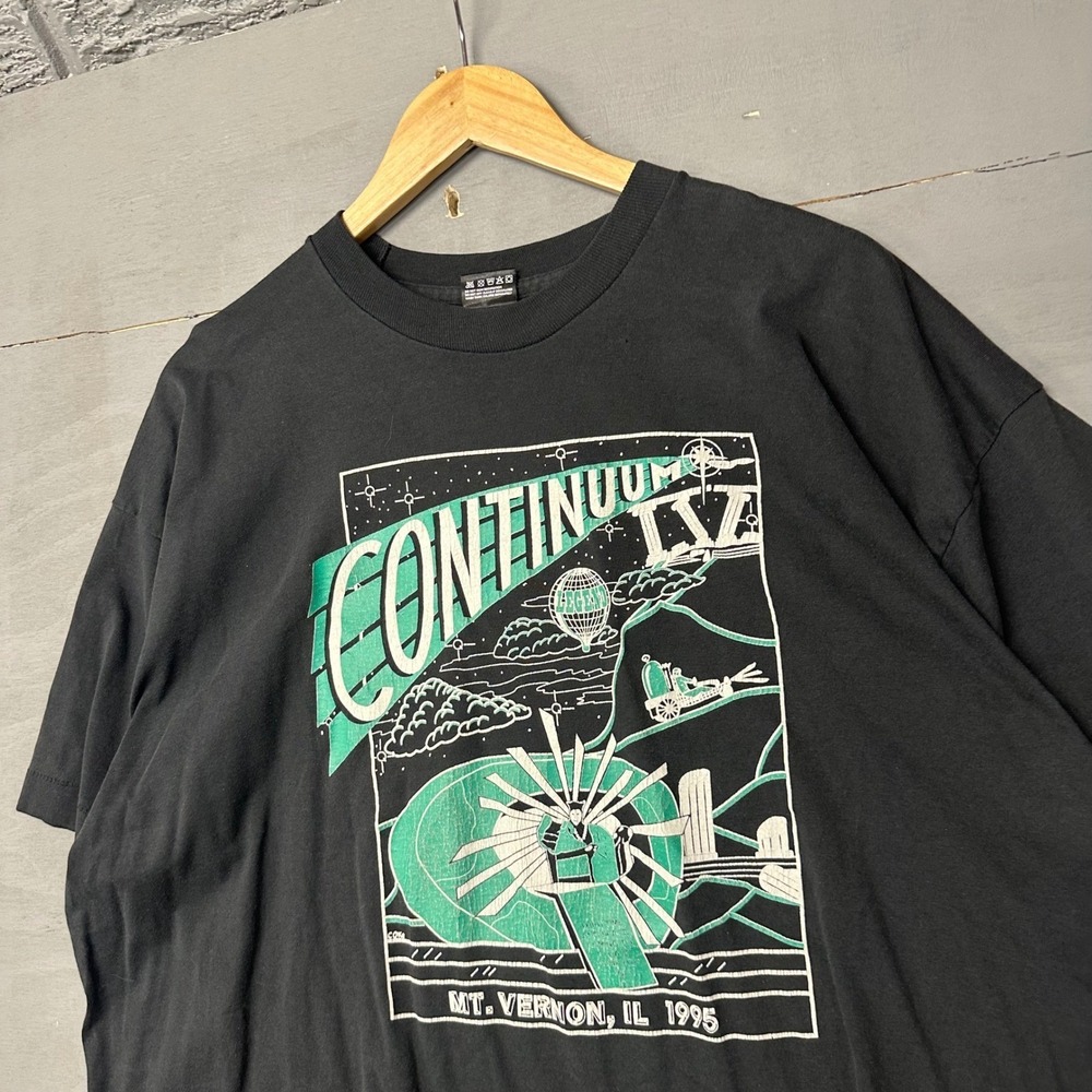 VINTAGE 1995 MT‎ VERNON IL CONTINUUM EVENT TSHIRT ADULT XXL BLACK
